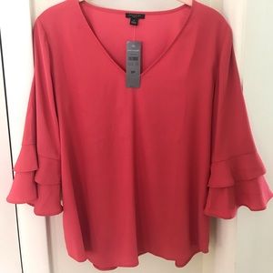 Ann Taylor Tiered Bell-Cuff Top